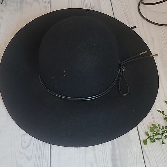 Mixit Black Wool Felt Floppy Hat For Women - Picture 6 of 10